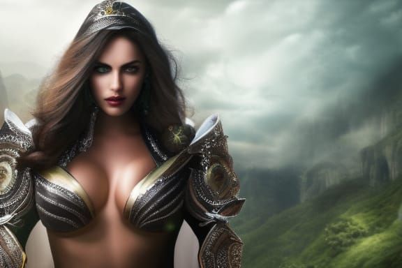 Meditating Woman in Turquoise Cave, Hyperrealistic Digital A...