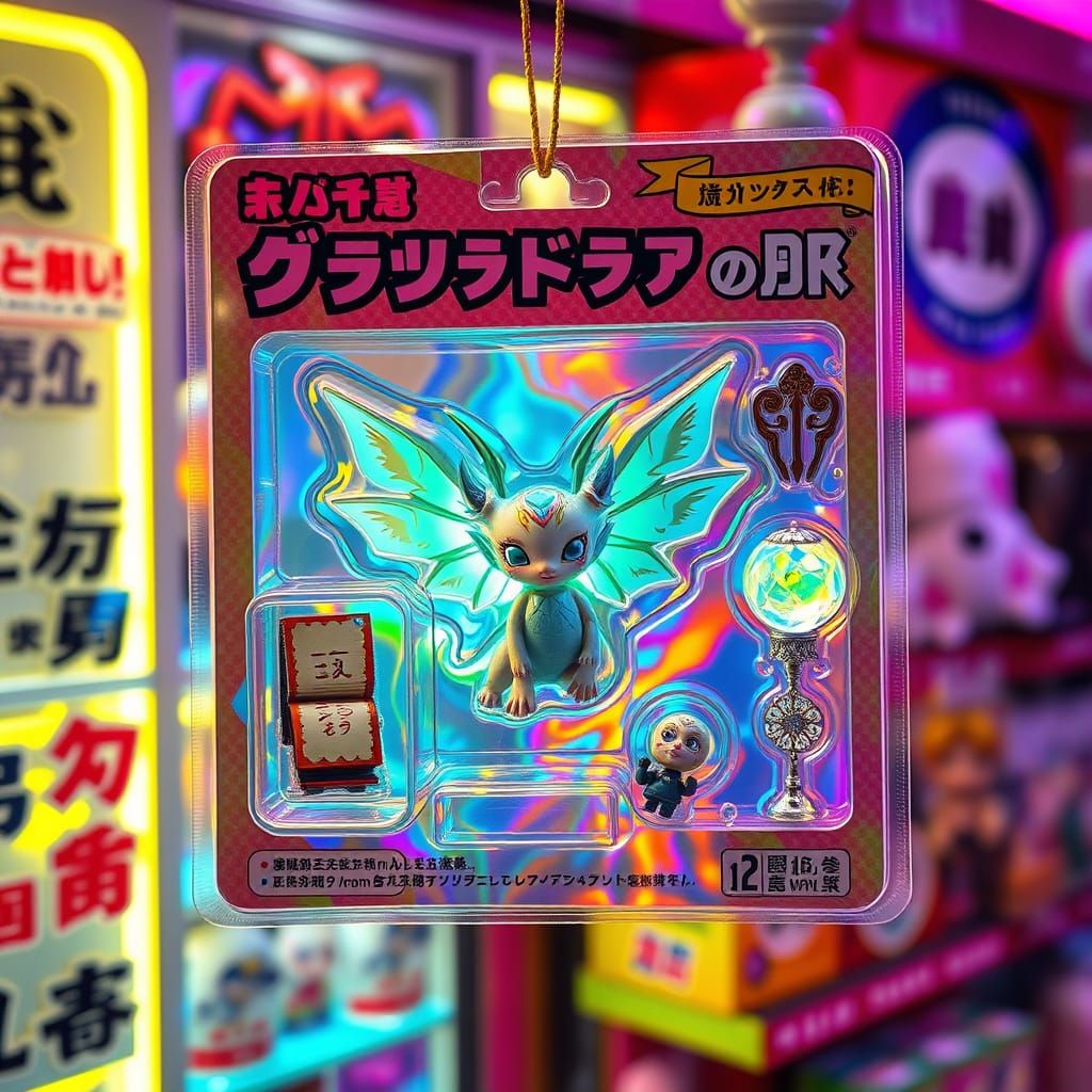 Whimsical Collectible Blister Pack with Iridescent Creature ...