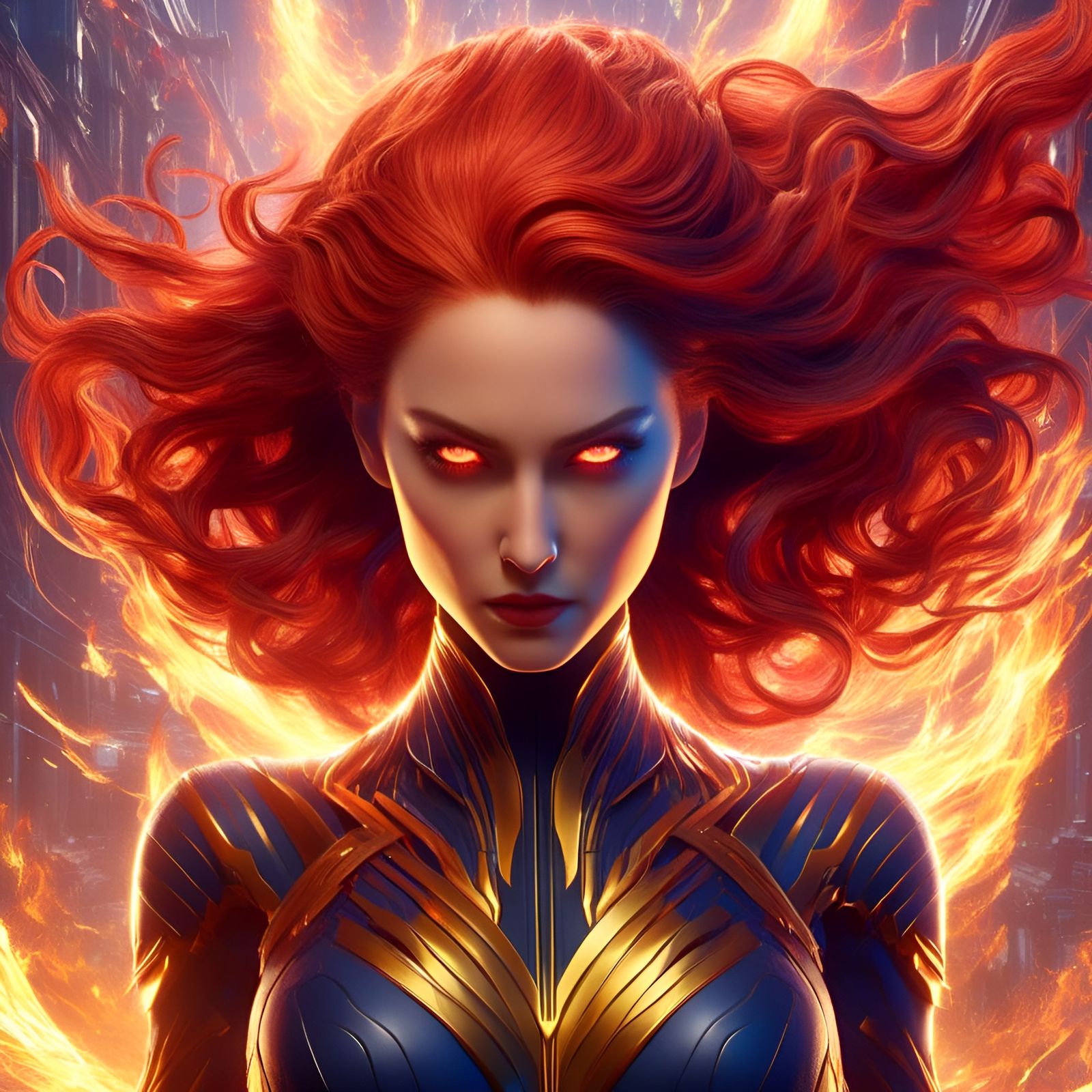 Dark Phoenix with Intricate Unreal Details