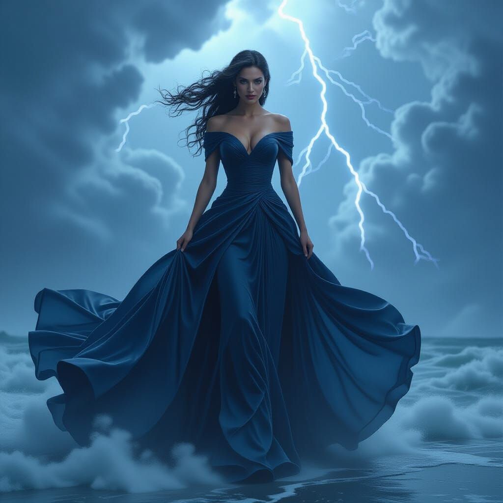 Storm Goddess in a Fantasy Cinematic Style