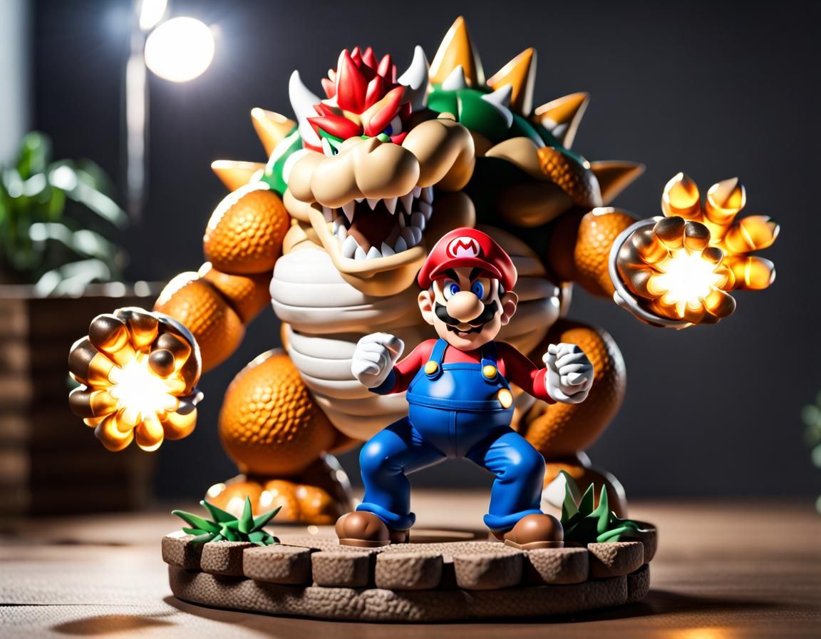 Mario vs Bowser: Hyperdetailed Collector Figurine