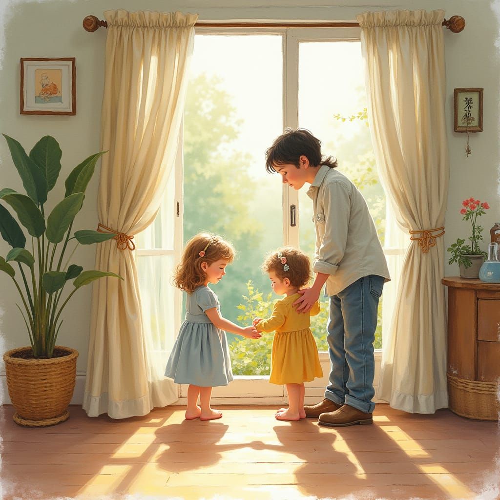 Family Harmony in a Warm Watercolour Home