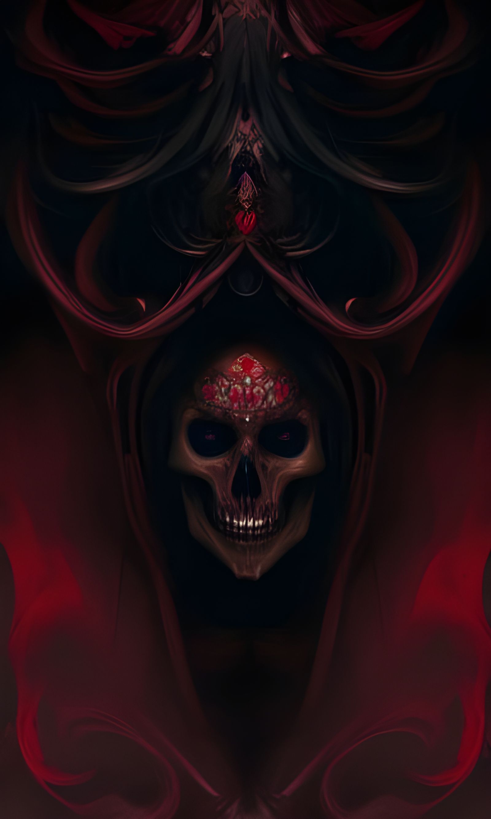 Dark Fantasy Skeleton Portrait in Art Nouveau Style