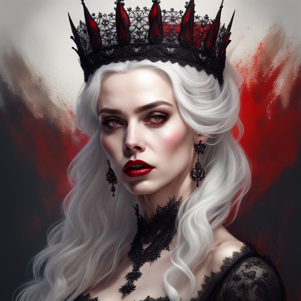 Hyperrealistic Portrait of a Vampire Queen