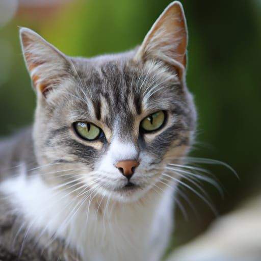 Photorealistic Cat Portrait with Bokeh