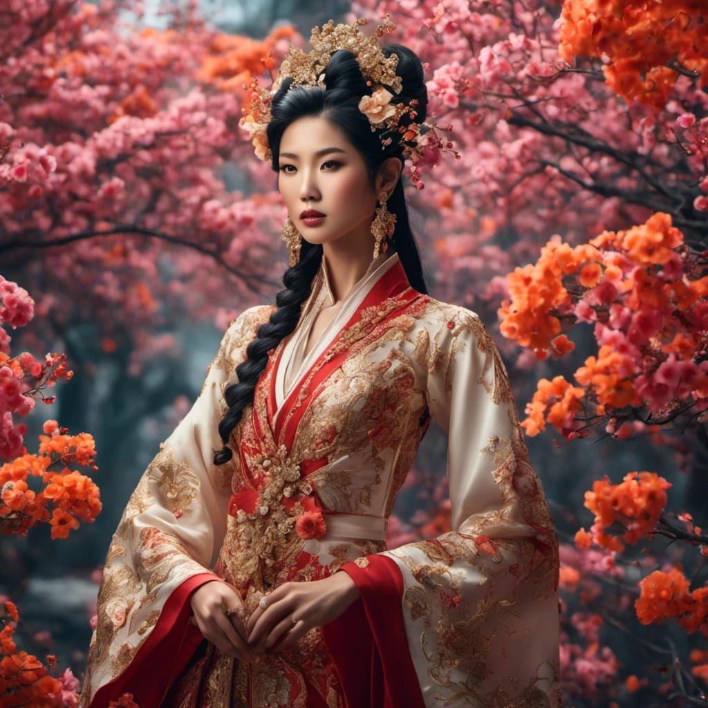 Hyperrealistic Portrait of an Asian Aristocrat