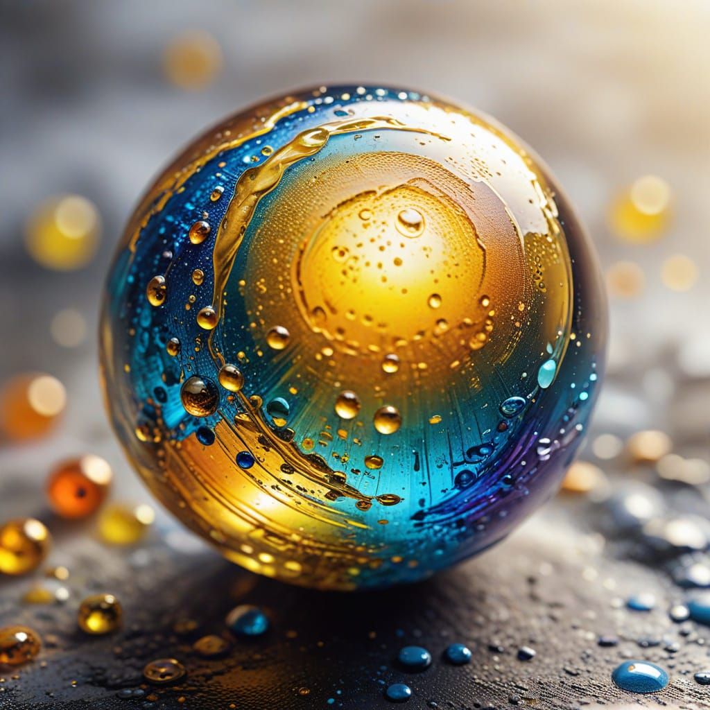 Sandblasted Glass Bead in Street Art Style