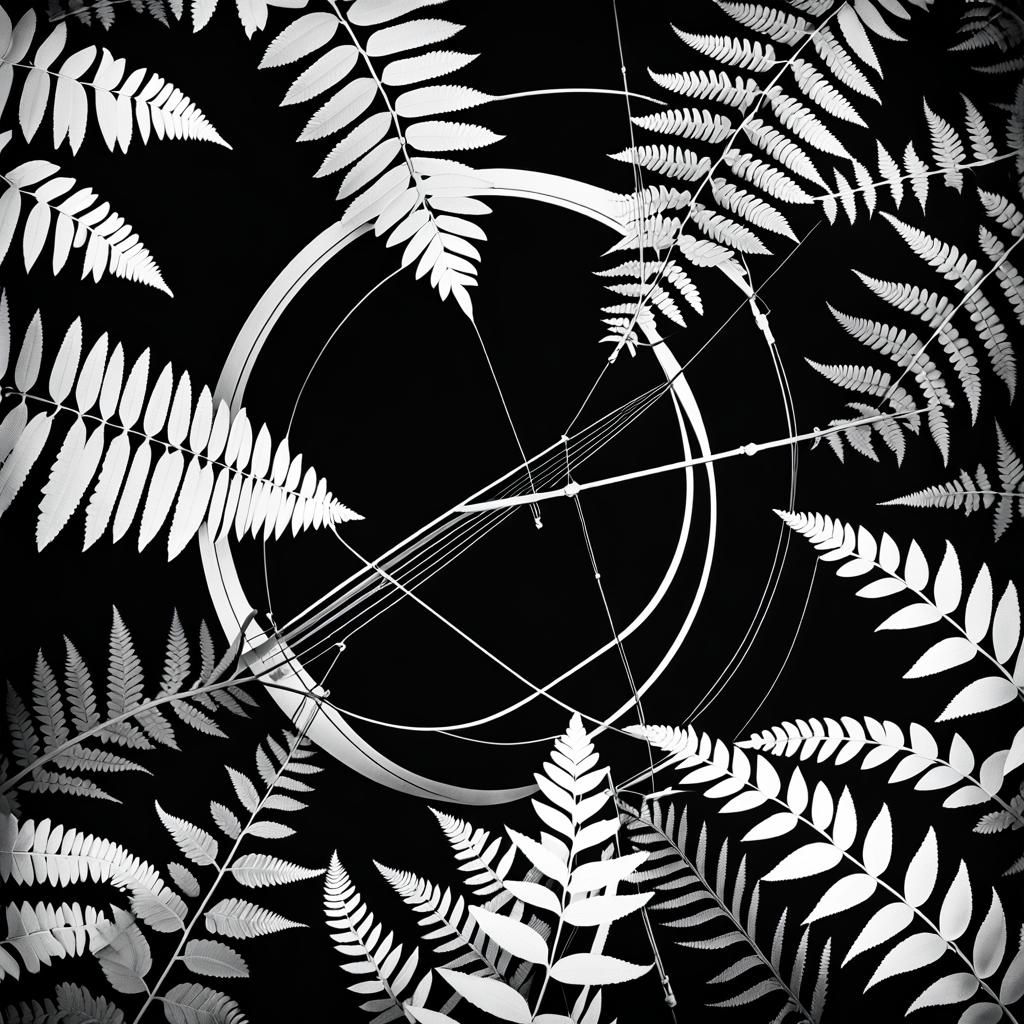 Abstract Archery Photogram in Black and White