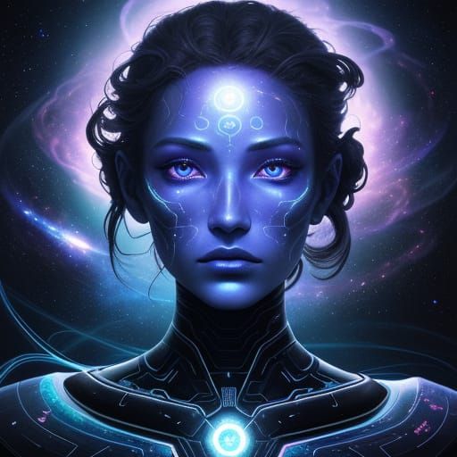 Ethereal Sci-Fi Portrait of a Cosmic Being