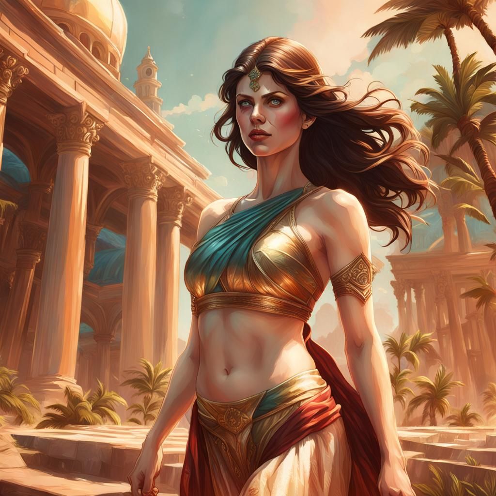 Alexandra Daddario as Olympus Goddess: Digital Art Portrait