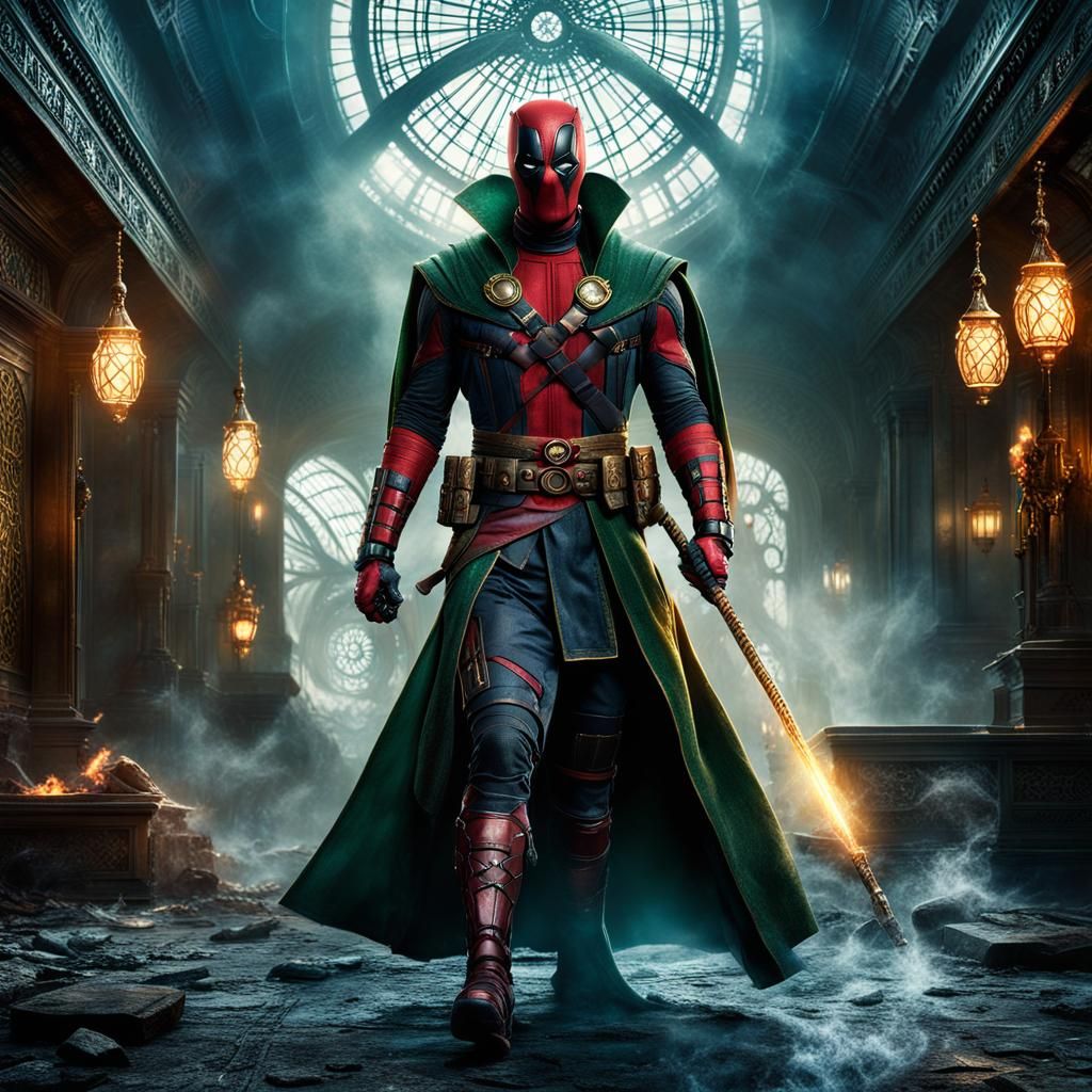 Fusion of Deadpool, Doctor Strange and a little bit of Loki