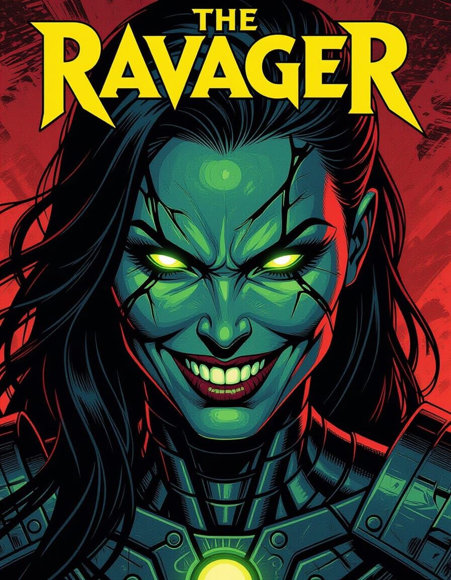 The Ravager Nightfall Comic Cover Art in Adams and Giger Sty...