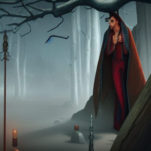 Vampire at Confession Booth: Detailed Matte Painting