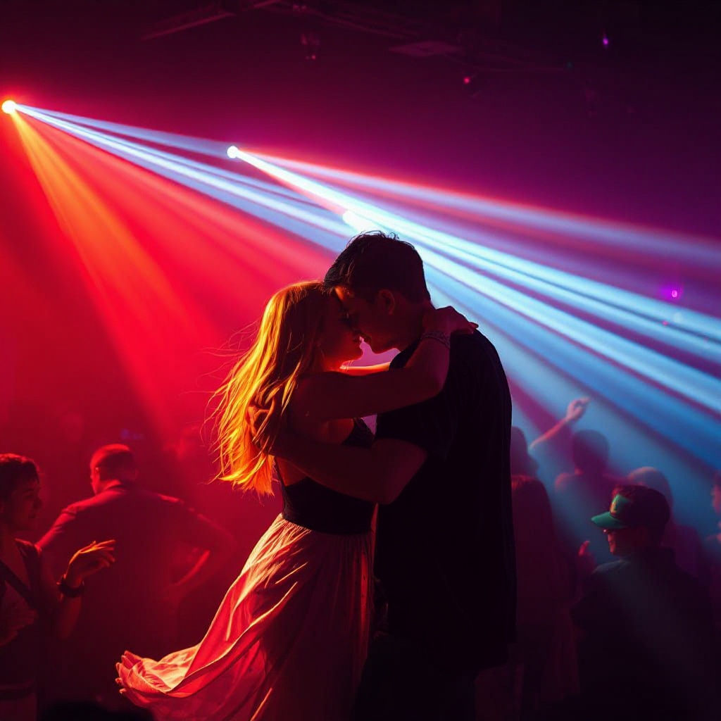 Dynamic Rock Concert Scene with Dancing Figures