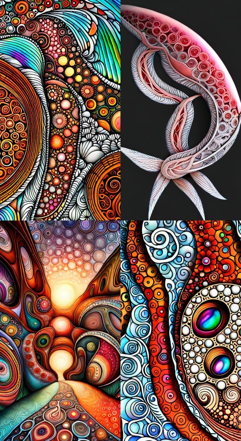 Floral Skeletal Abstraction with Quantum Zentangle