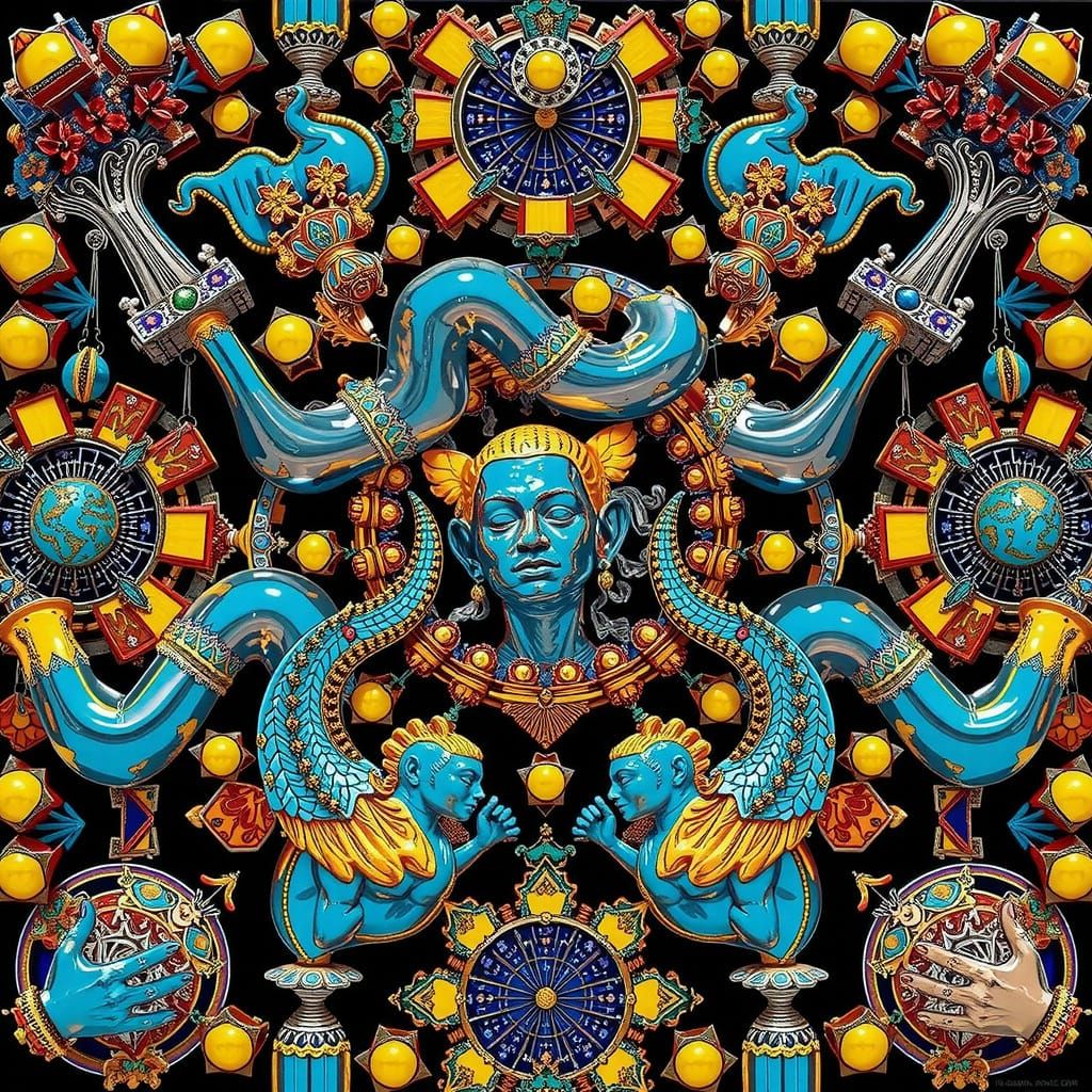 Expressive Sculpture Radiating Reflected Light