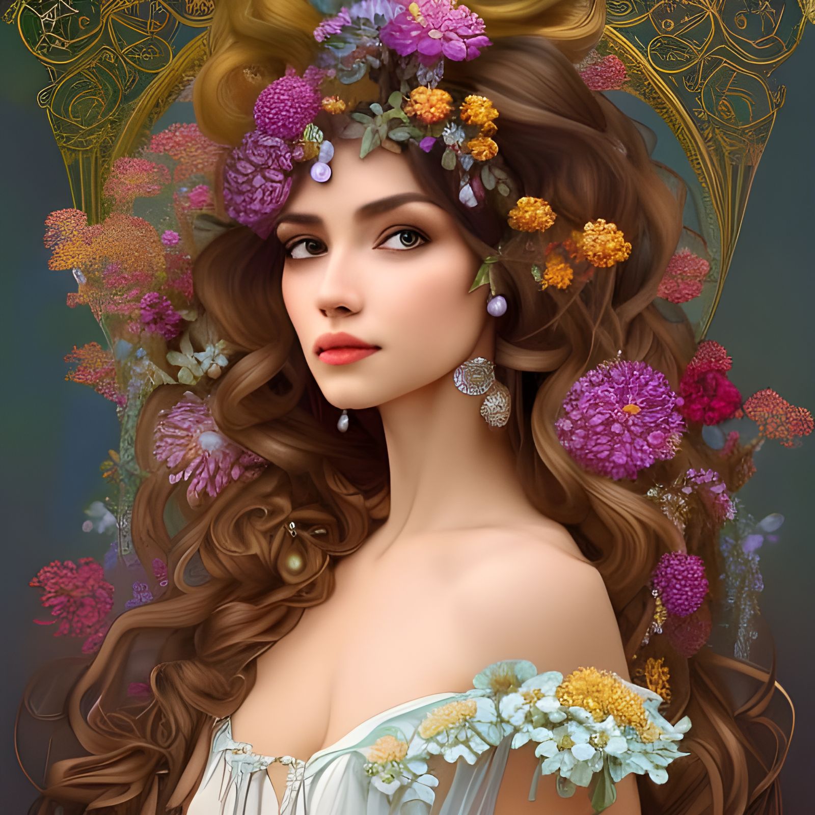 Beautiful Woman Portrait in Hyperdetailed Style
