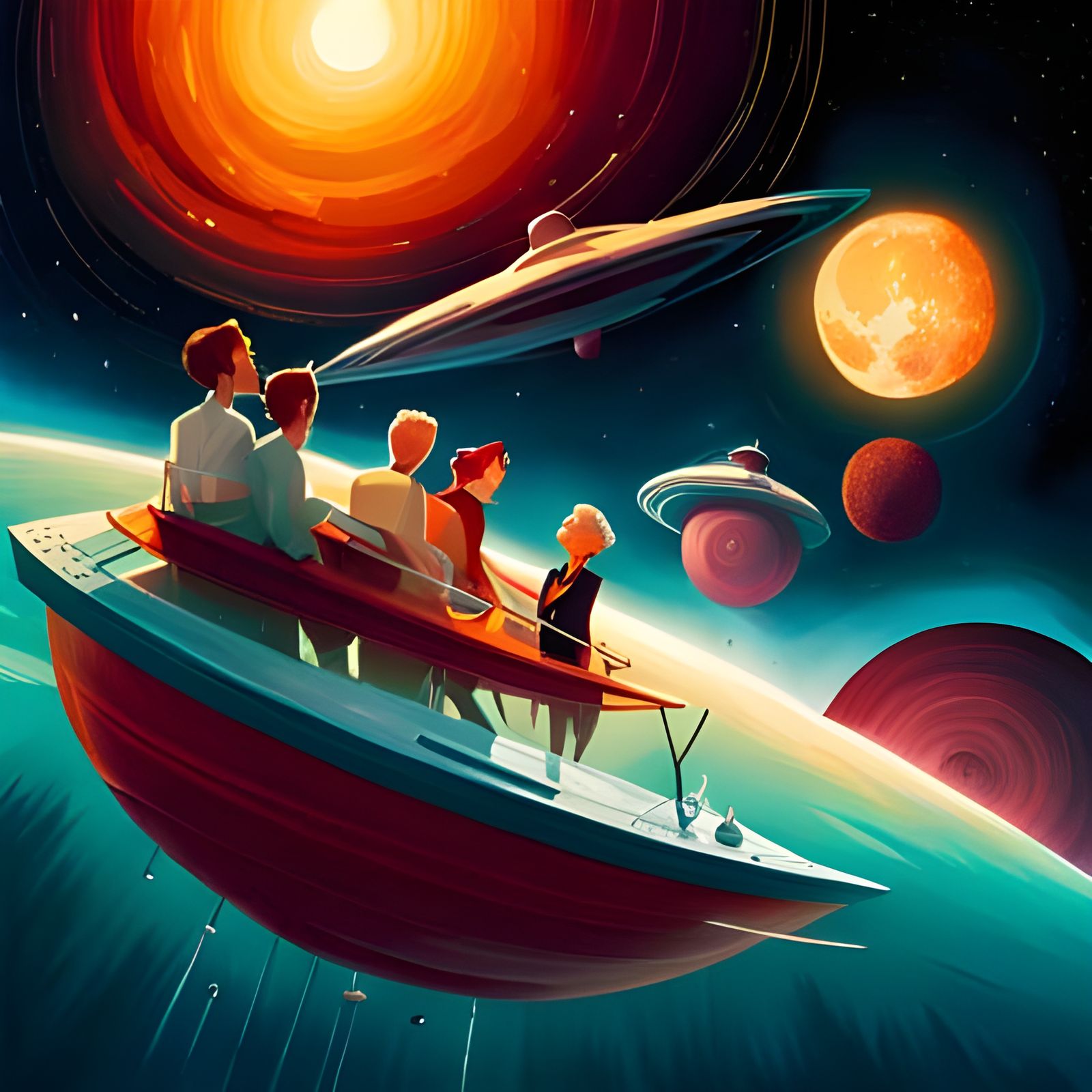Jetsons Galactic Adventure in Detailed Digital Art