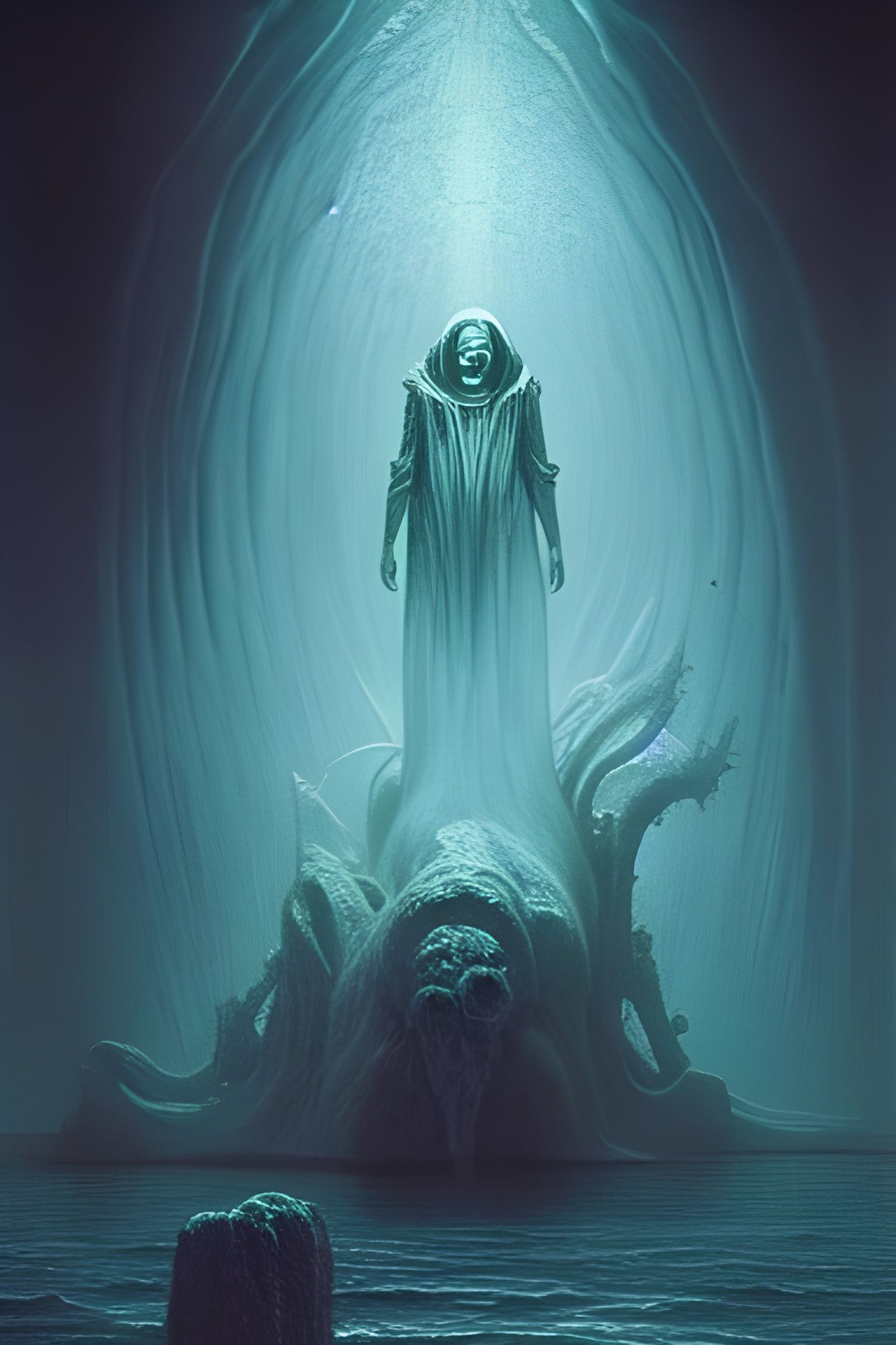 Ethereal Priest of The Deep Ocean, Fantasycore Painting