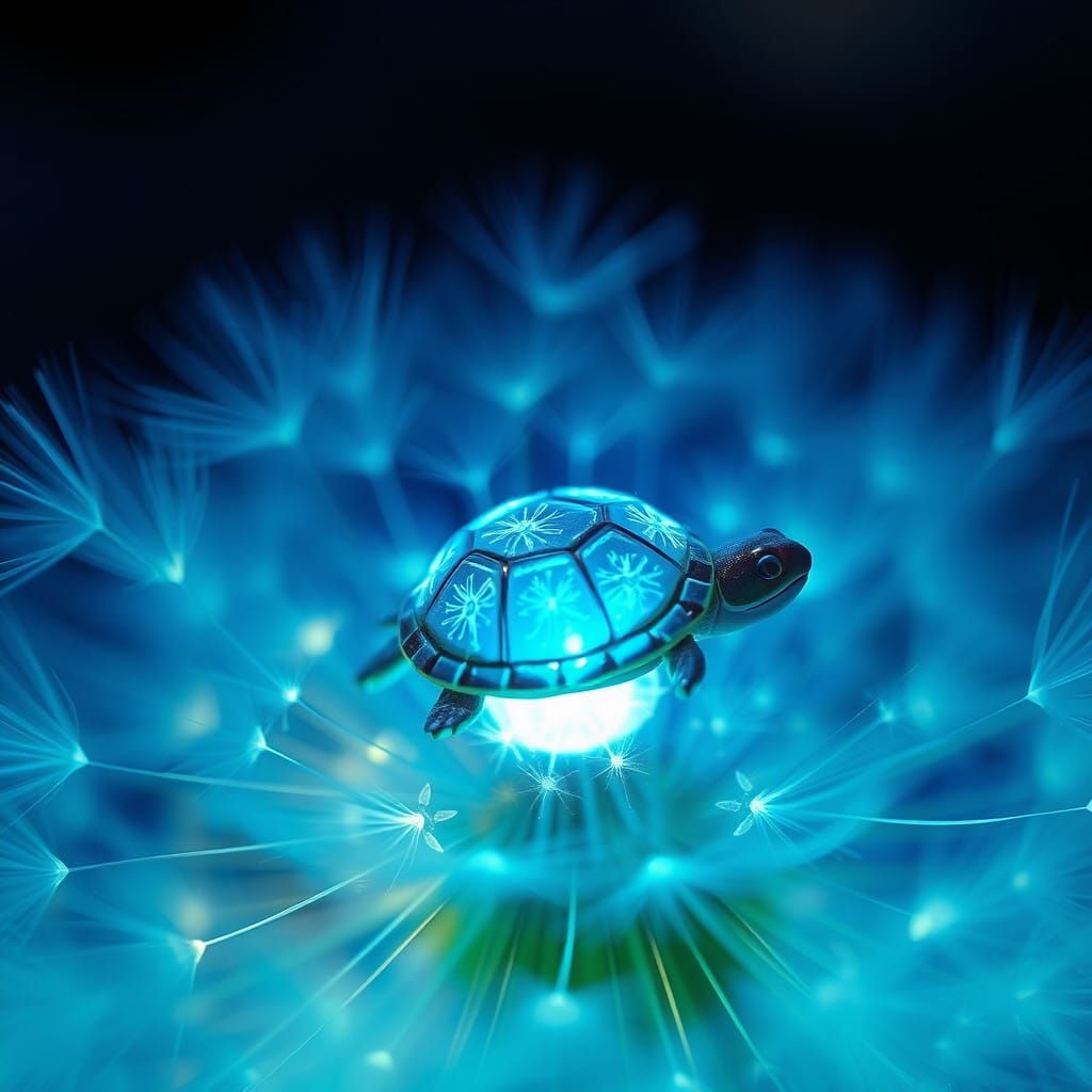 Luminous Dandelion World in Dreamy, Ethereal Light