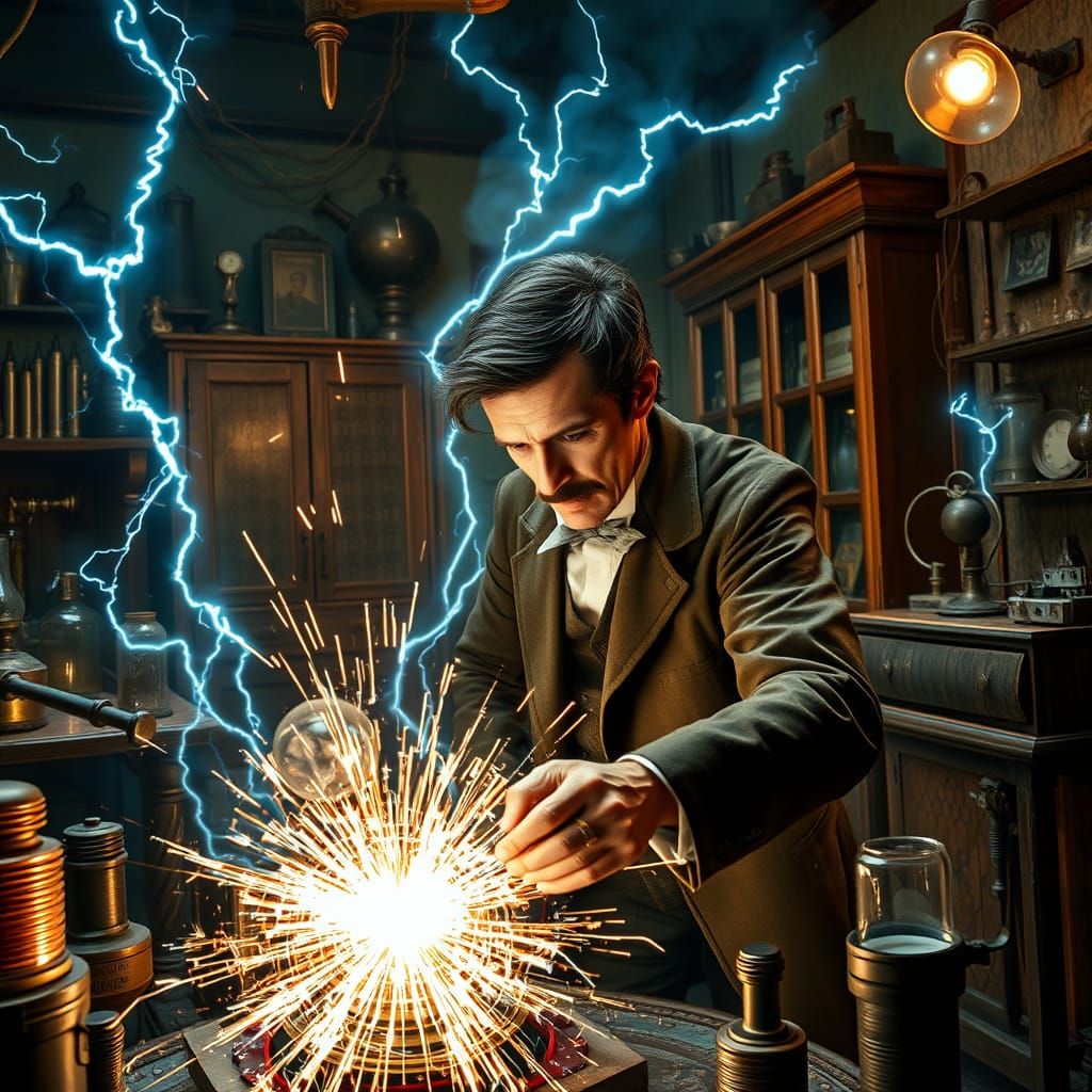 Visionary Inventor Works on Tesla Coil in a Glimpse of Indus...