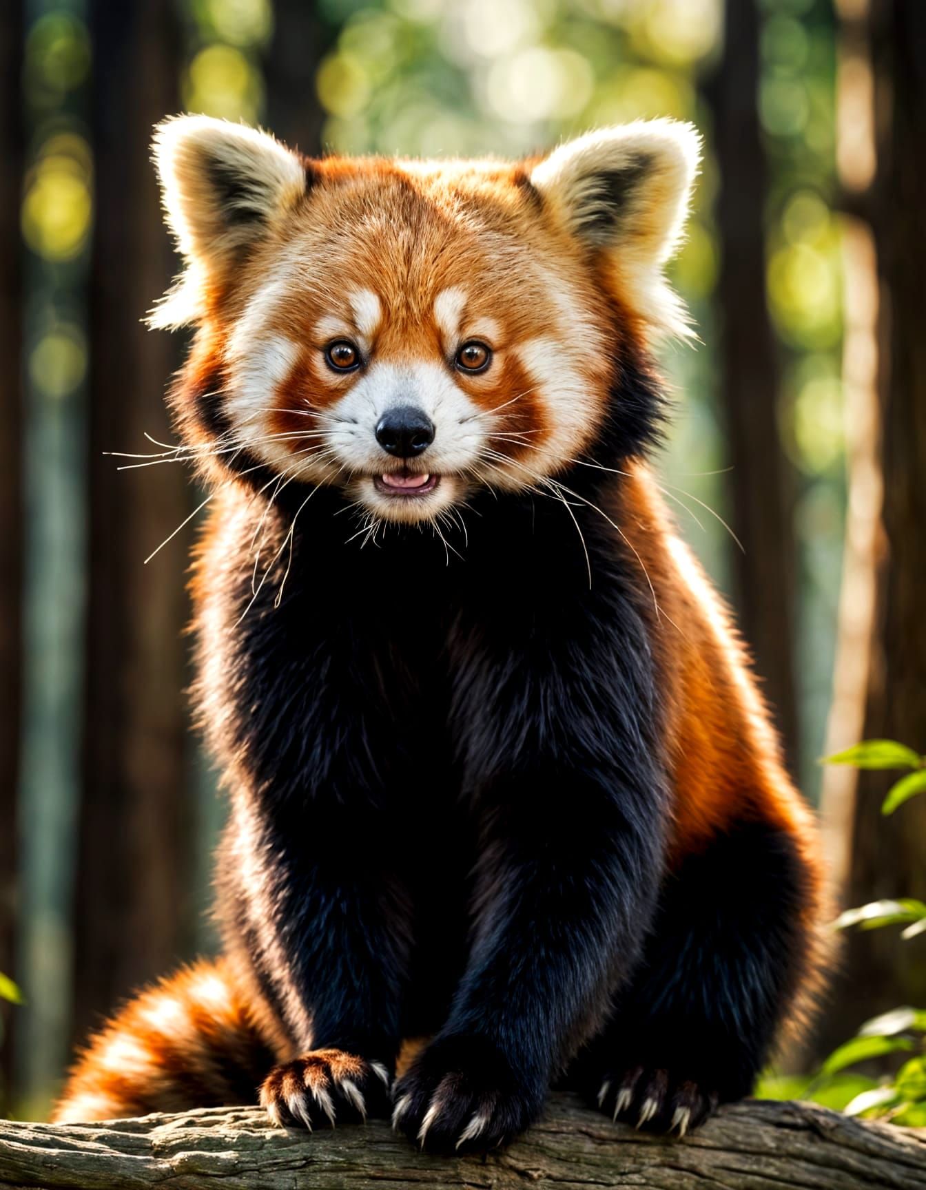 Regal Red Panda Portrait in Painterly Realism