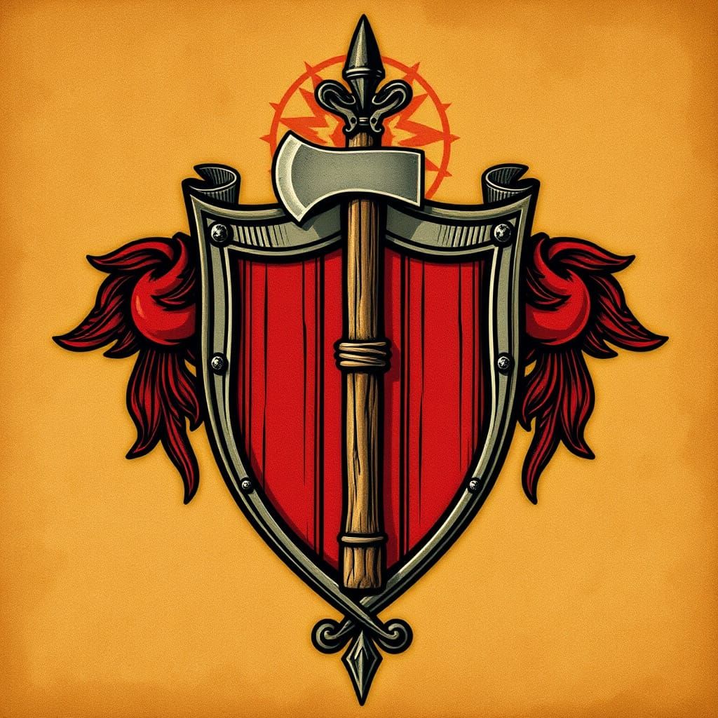 Regal Heraldic Shield with Fasces and Axe Head, in Dürer-Ins...