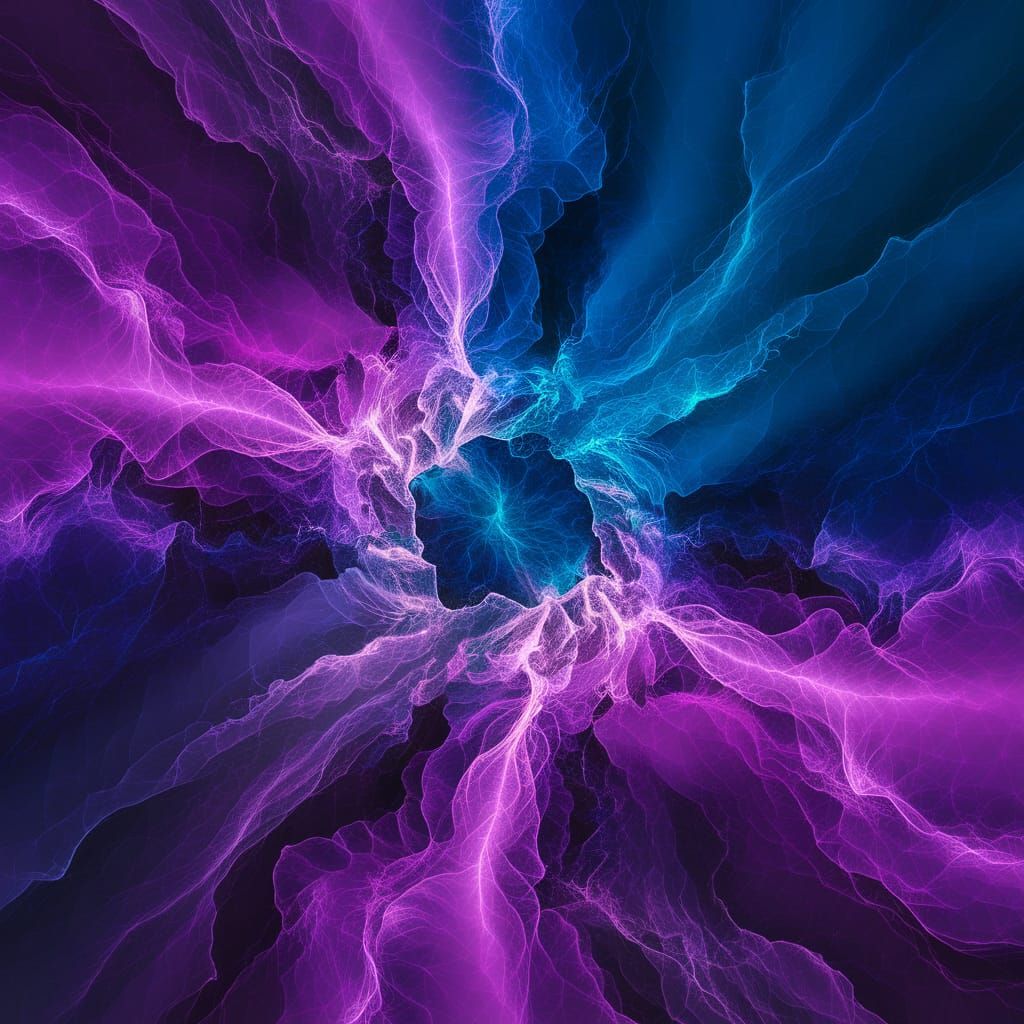 Abstract Aurora in Livid Purple and Cobalt