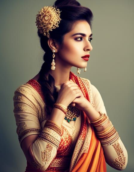 Indian woman wearing Design clothing