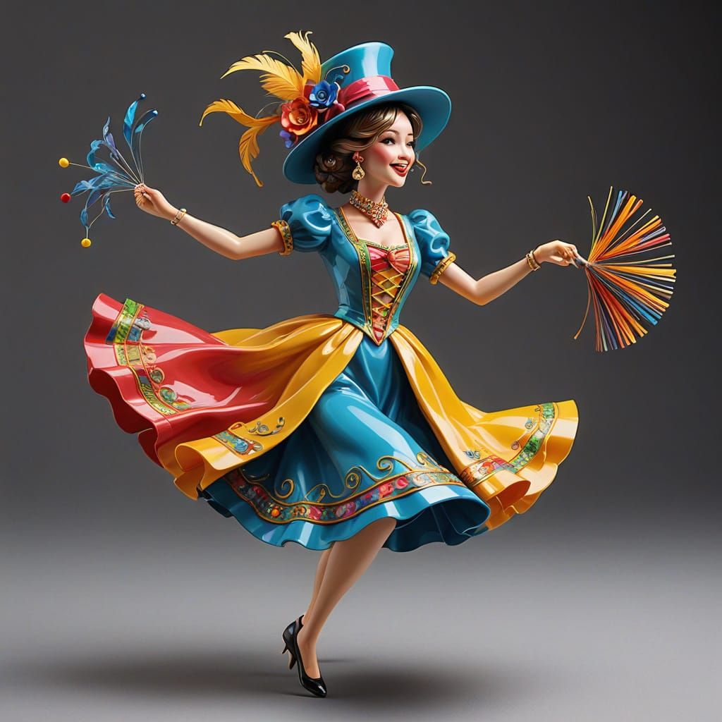 Colorful Hatpin Dancing a Jig