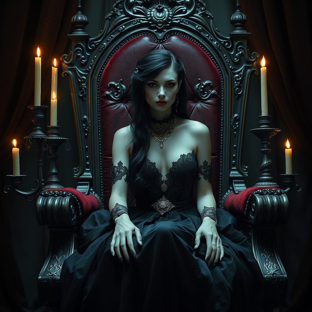 Goth Mommy Reigns in Dark, Elegant Majesty