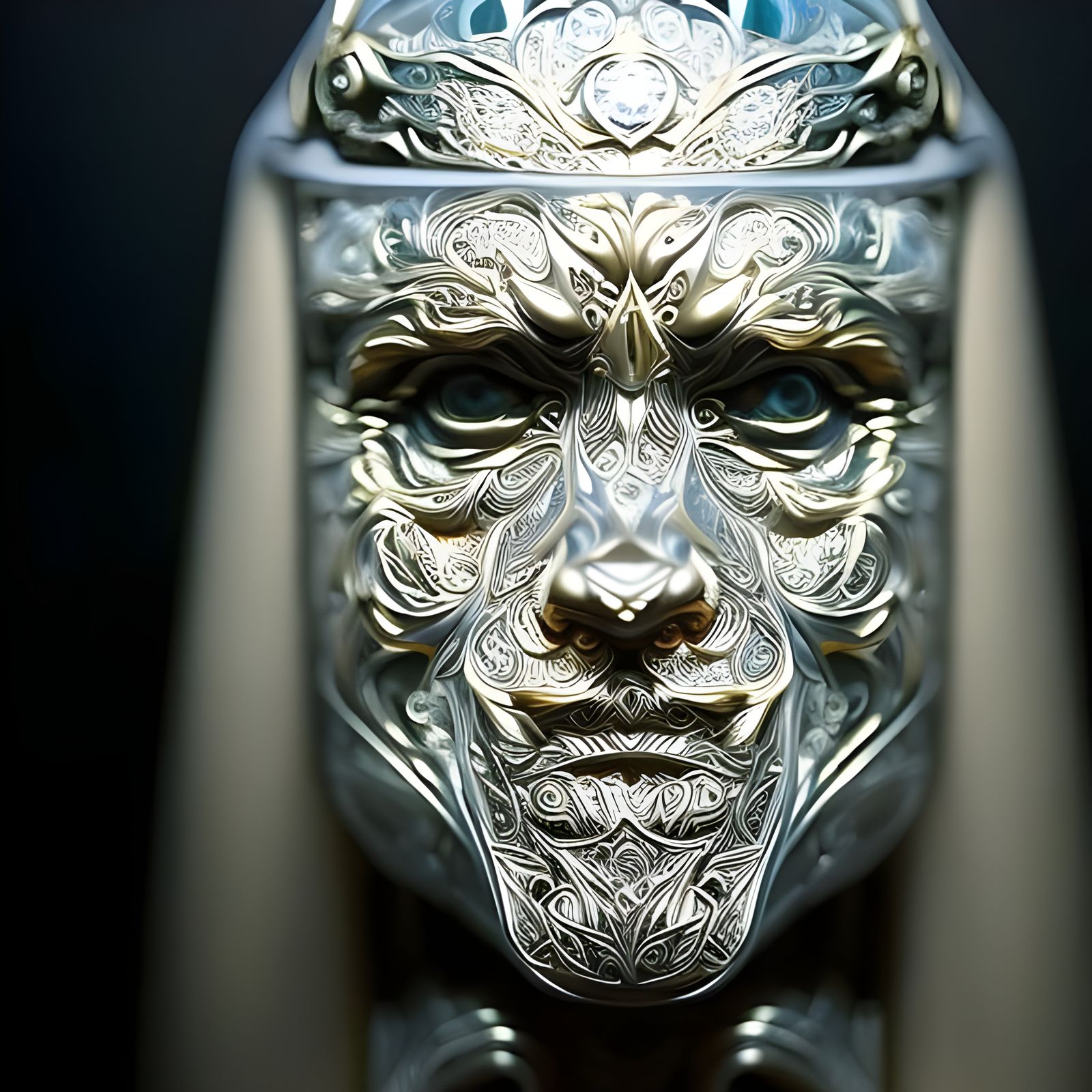 Detailed Ring in Glass Boxes: Photorealistic 8K