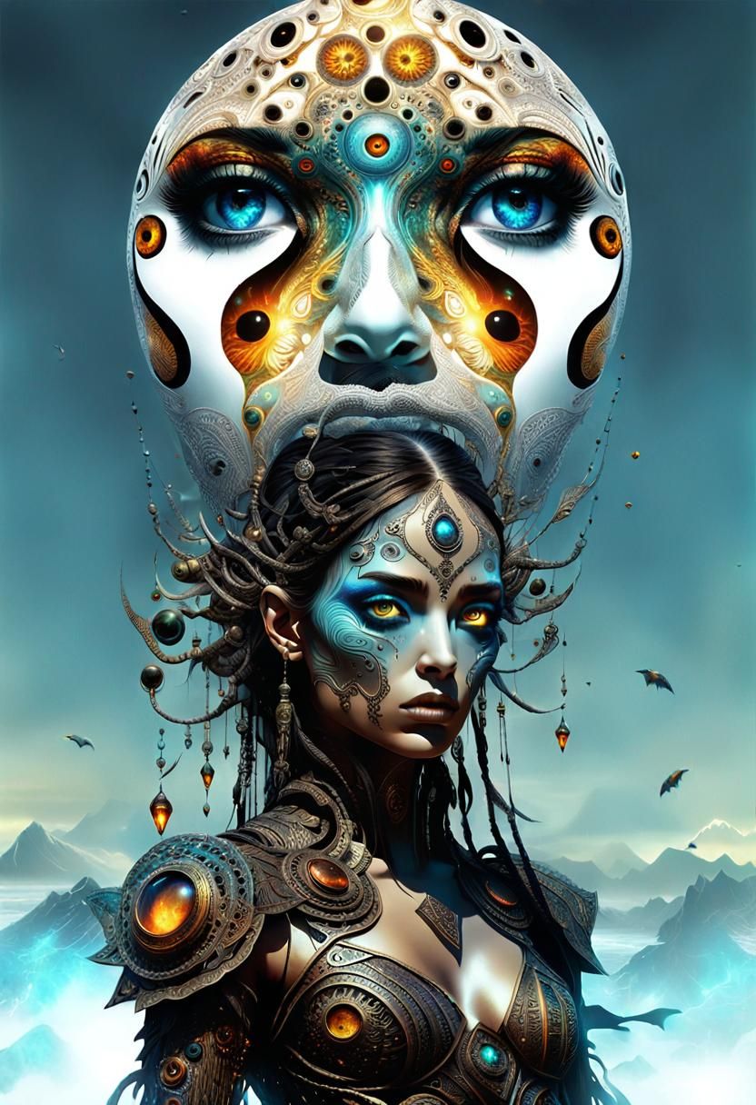 Psychedelic Eye Collage in Fantasy Art Style