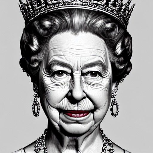 Realistic Portrait of Queen Elizabeth II