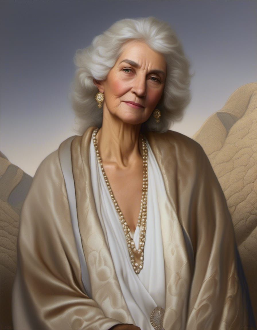 Photo Realistic Portrait of an Older Woman in Soft Light