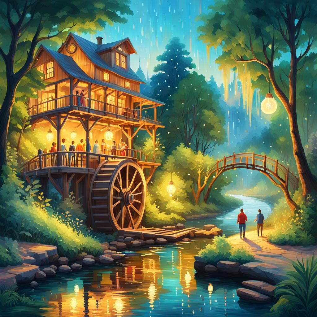 Serene River Inside Lightbulb: Concept Art