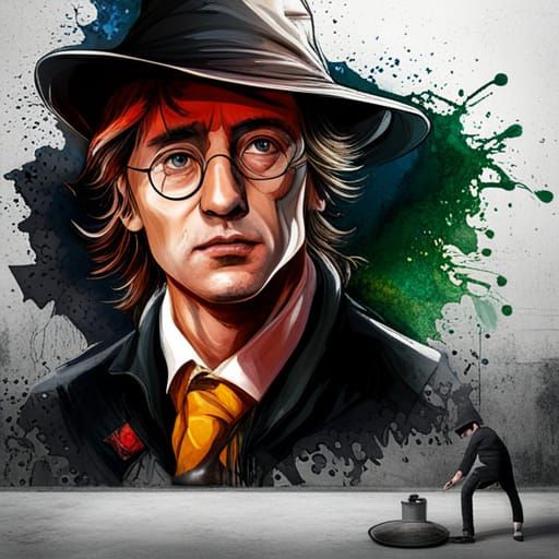 Harry Potter Graffiti Art with Sorting Hat