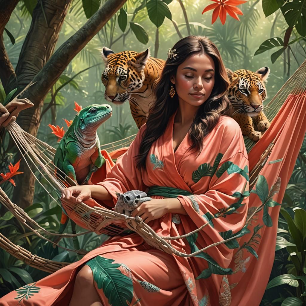 Die Urwaldlady und ihre tierischen Freunde 🐆🦎🦡