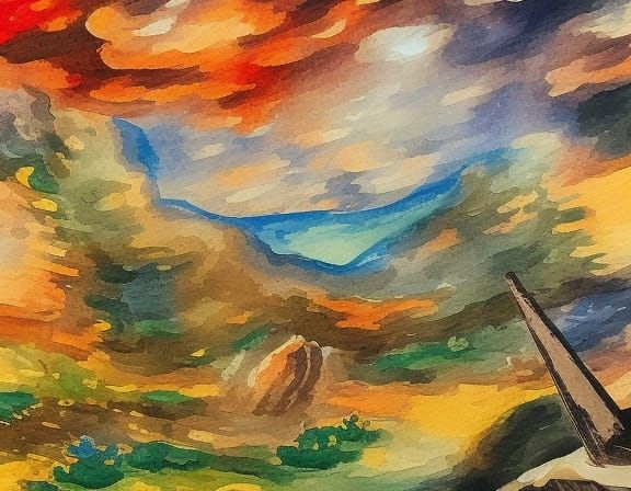 Gouache Treasure Map: Impressionist Masterpiece