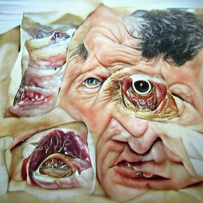 Hyperrealistic Flesh Study: A Visceral Portrait
