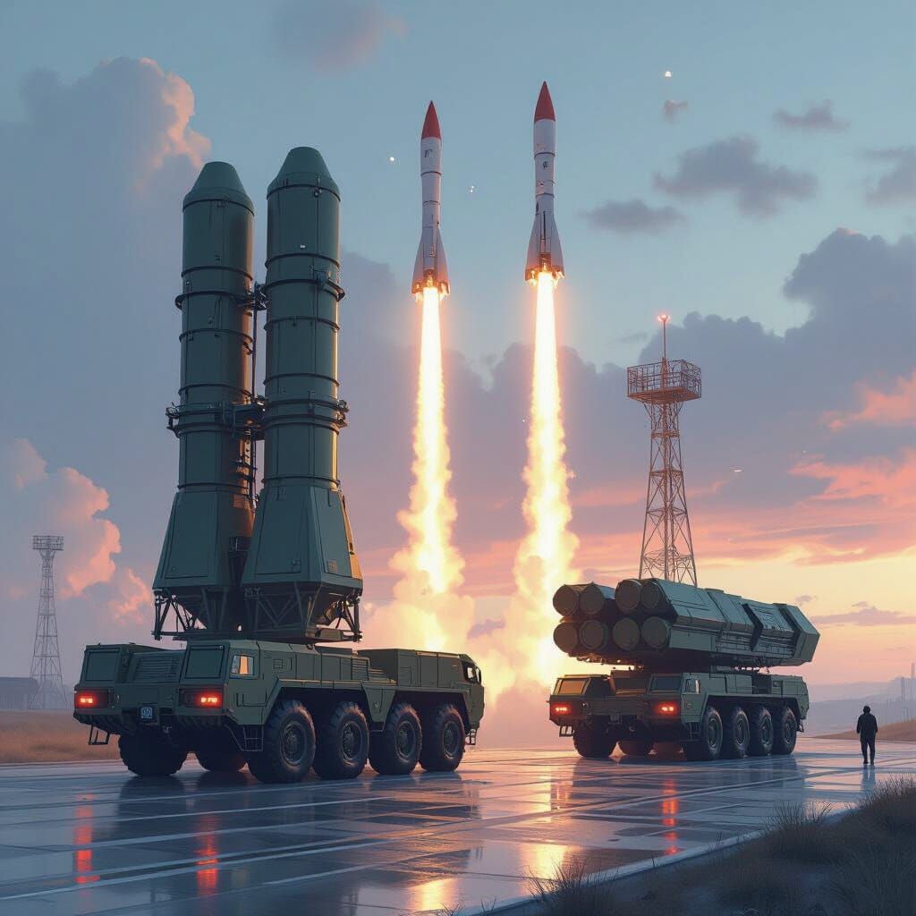 Futuristic S-400 Air Defense System in Sci-Fi Style