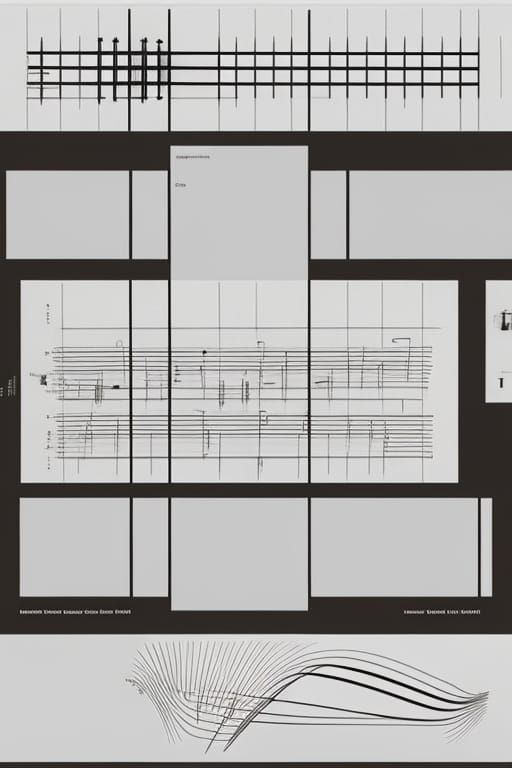 Complex Graphic Musical Score in Black and White