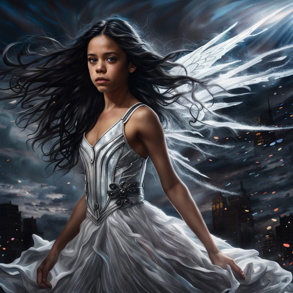 Wind Fairy Portrait in Detailed Matte Painting Style