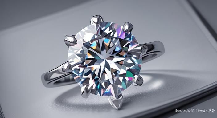 Platinum Trillion Diamond Ring in Anime Style