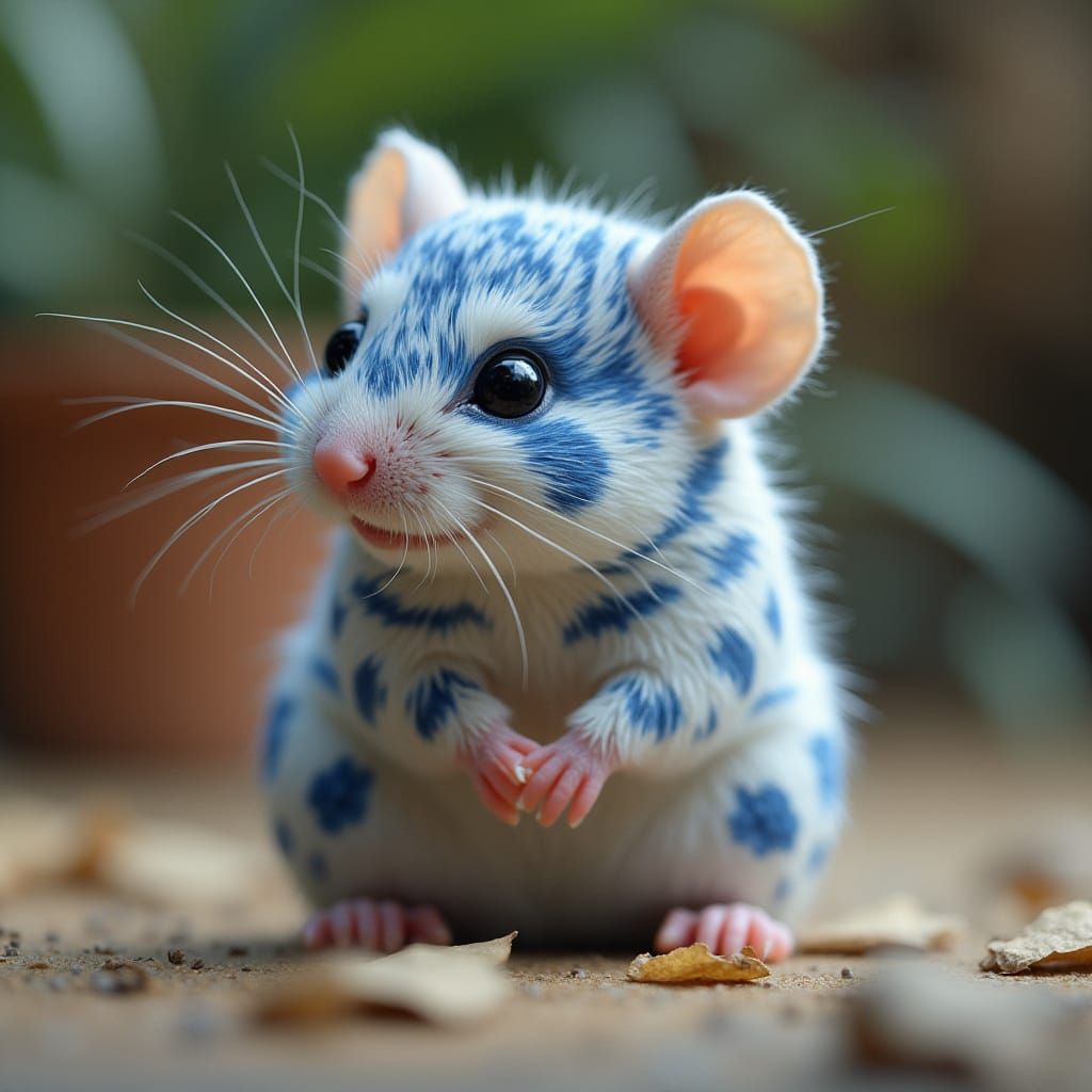 Whimsical China Mouse Captured in Film Photography Style