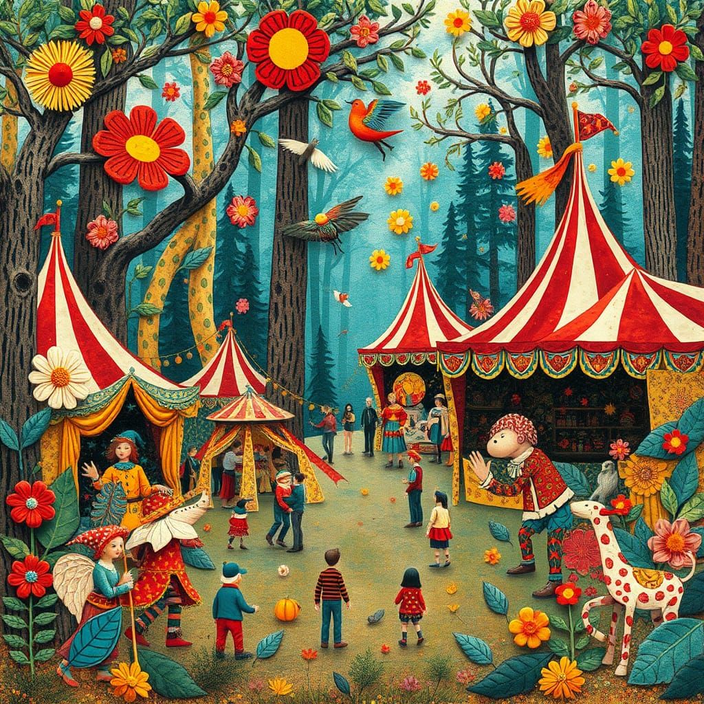 "Mirthful Revelry in the Enchanted Grove"