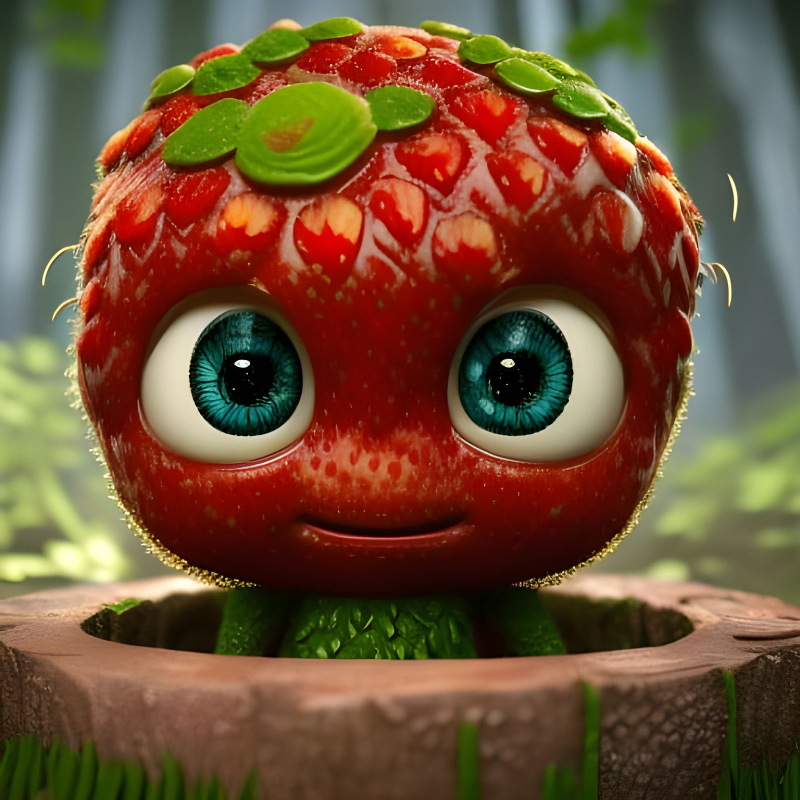 Adorable Chibi Strawberry with Gorgeous Eyes