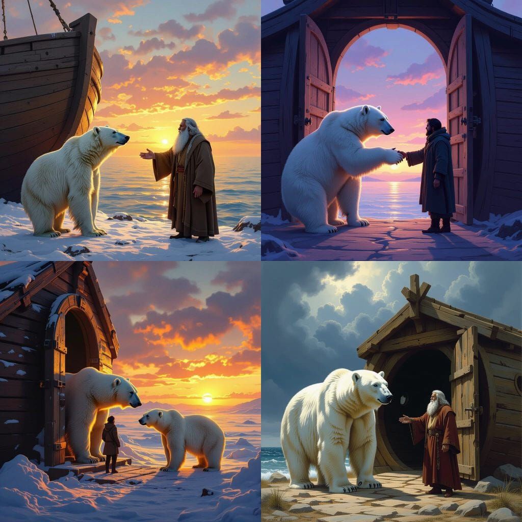 Polar Bear Meets Noah at the Ark