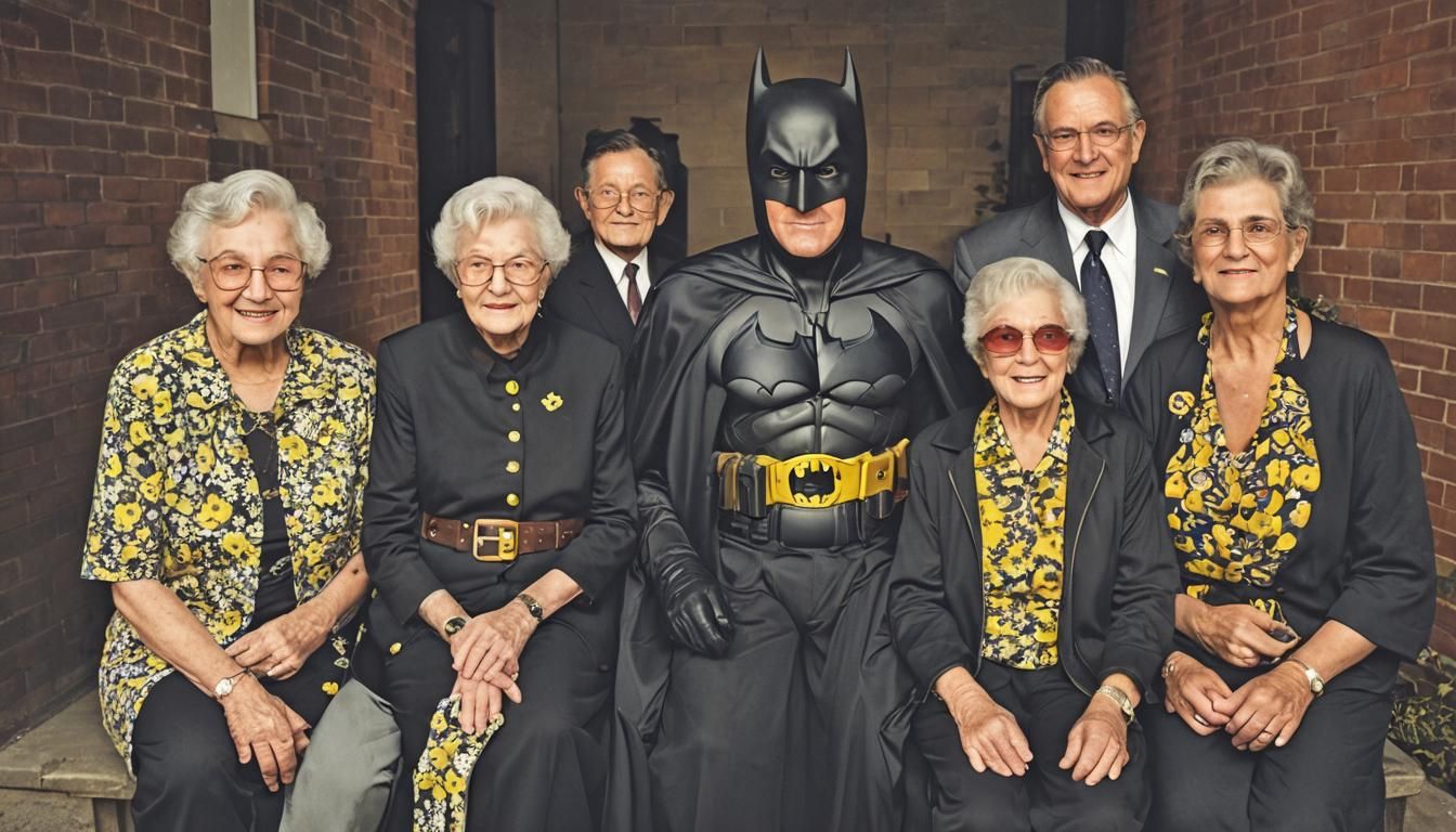 Four Grannies and Batman Together