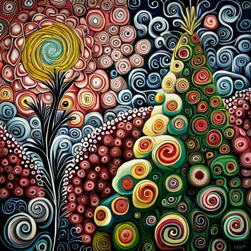 Christmas Garden: Mixed Media Fantasy Art